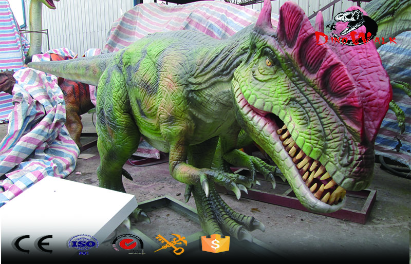 high quality animatronic dinosaur dilophosaurus ride for entertain