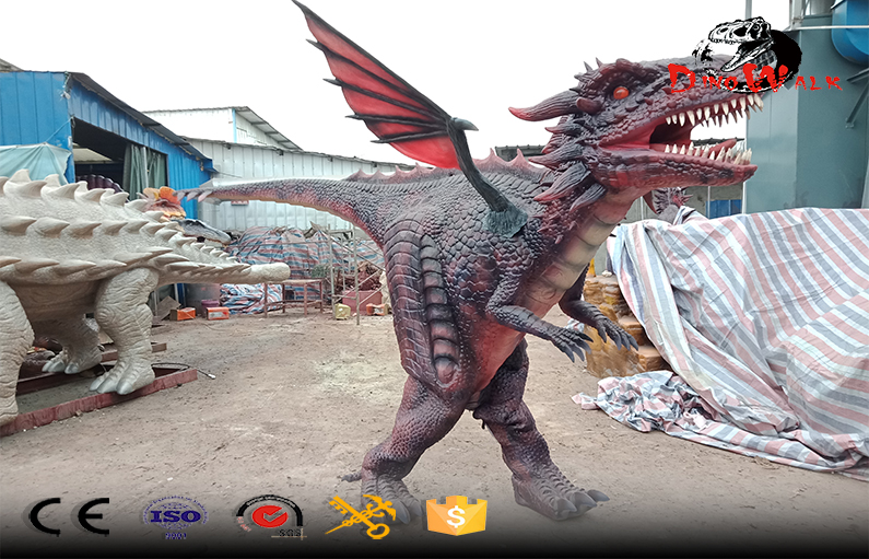 real size animal mascot adult walking dinosaur dragon costume