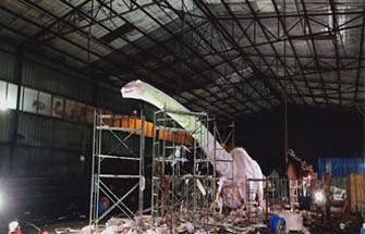 25 meters curve length animatronic Brachiosaurus model is under producting.